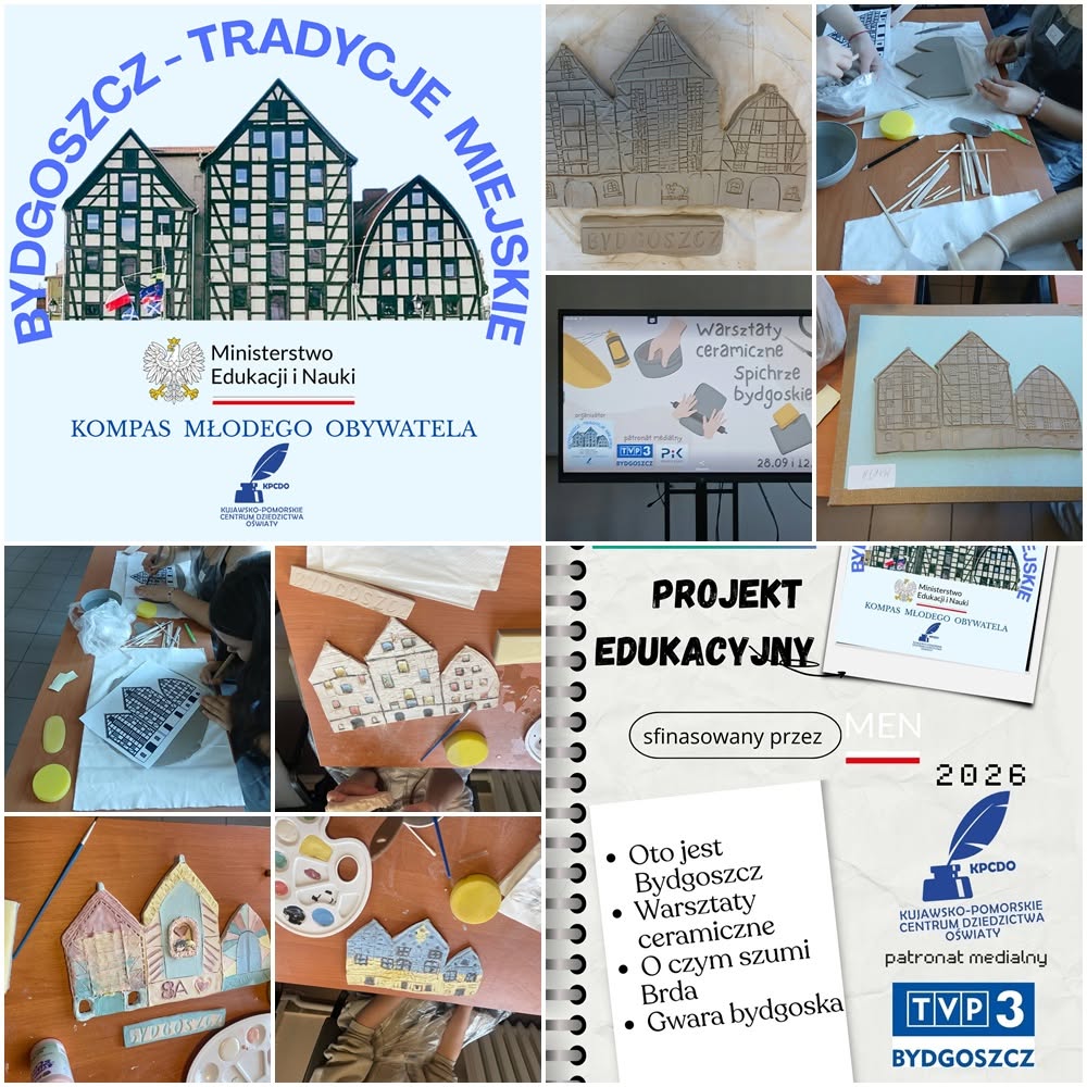 kolaż zdjęć z warsztatów ceramicznych.